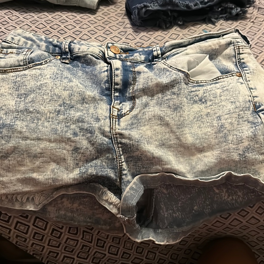 White & blue shorts